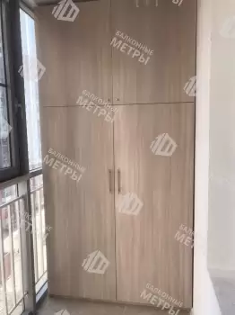 Изготовление и установка шкафа с полками из ЛДСП на балконе Изготовление и установка шкафа с полками из ЛДСП на балконе